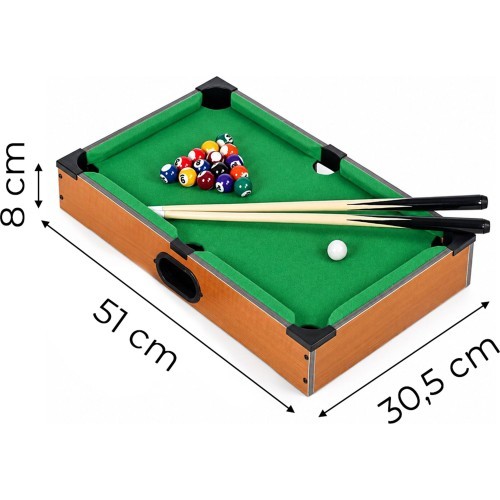Stół do bilarda mini 50x30 cm zestaw do gry dla dzieci akcesoria ECOTOYS