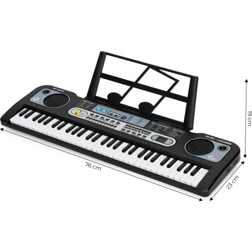 Large keyboard piano with microphone for children + power supply