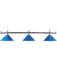 Chrome Billiard Lamp with 3 Shades Buffalo, Blue, 150 cm