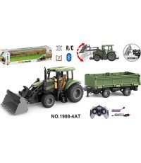 Green Tractor with Trailer R/C 1:20