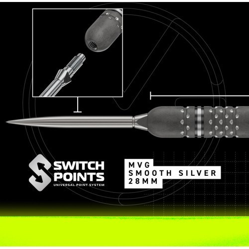 Winmau MvG TS-PRO 90% Switch Point Steel Tip Darts 23G