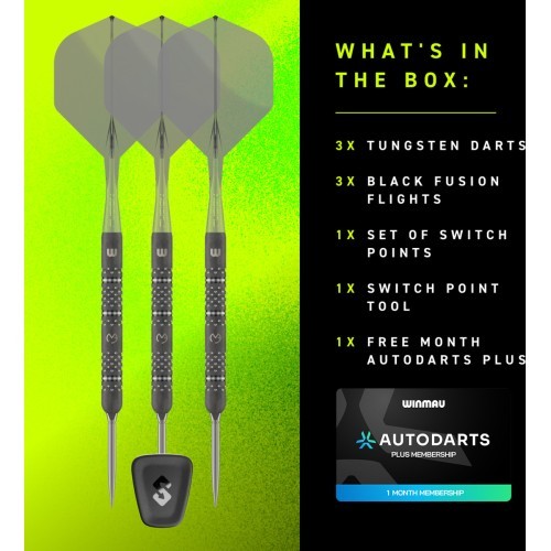 Winmau MvG TS-PRO 90% Switch Point Steel Tip Darts 24G
