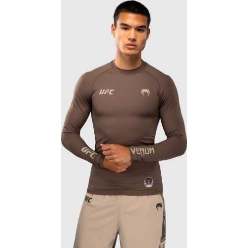 Venum UFC Unity by Venum Authentic Fight Week Men's Performance Long Sleeve Rashguard - Brown