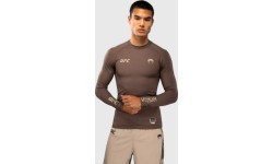 Venum UFC Unity by Venum Authentic Fight Week Men's Performance Long Sleeve Rashguard - Brown
