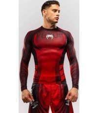 Venum Galactic 3.0 Long Sleeve Rashguard - Red/Silver