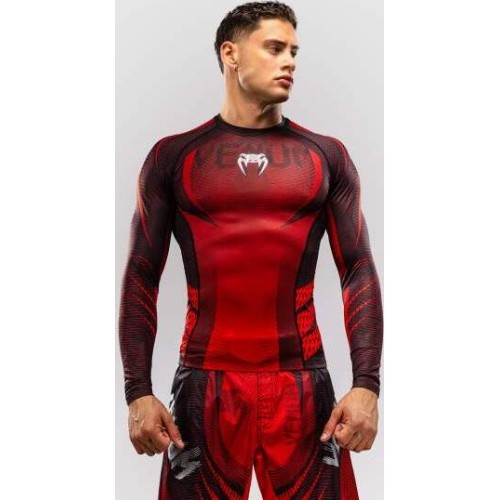 Venum Galactic 3.0 Long Sleeve Rashguard - Red/Silver