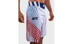 Men's Official UFC Freedom 250 by Venum White Authentic Fight Night Long Fit Fight Short