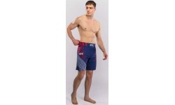 Men's Official UFC Freedom 250 by Venum Blue Authentic Fight Night Long Fit Fight Short