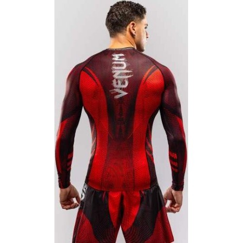 Venum Galactic 3.0 Long Sleeve Rashguard - Red/Silver