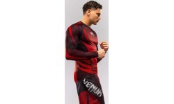 Venum Galactic 3.0 Long Sleeve Rashguard - Red/Silver