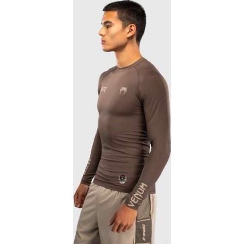 Venum UFC Unity by Venum Authentic Fight Week Men's Performance Long Sleeve Rashguard - Brown
