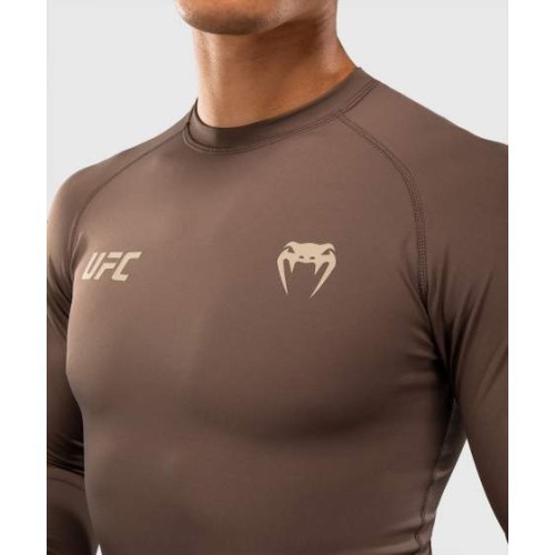 Venum UFC Unity by Venum Authentic Fight Week Men's Performance Long Sleeve Rashguard - Brown