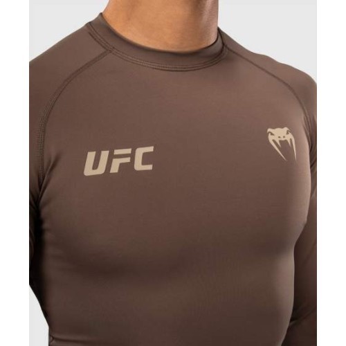 Venum UFC Unity by Venum Authentic Fight Week Men's Performance Long Sleeve Rashguard - Brown