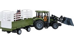 copy of Green Tractor with Trailer R/C 1:20 + Animals