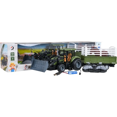 copy of Green Tractor with Trailer R/C 1:20 + Animals