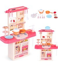 Kids kitchen sounds LED sink 10 accessories pink